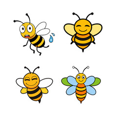 Beautiful Bees vector, Illustrations and icon