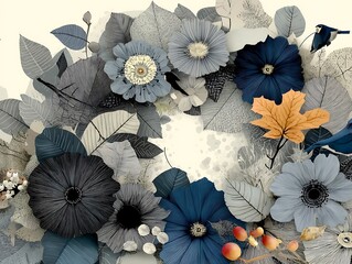 Floral Wreath, Autumnal Design, Nature's Circle