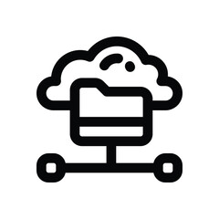 cloud storage line icon. Clean and minimalist vector icon for websites, mobile apps, presentations, and logos. Fully scalable and customizable for any project.