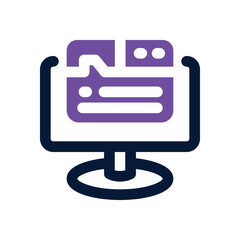 computer dual tone icon. Sleek and modern vector icon for websites, mobile apps, marketing materials, and corporate design. Fully scalable and ready to use.