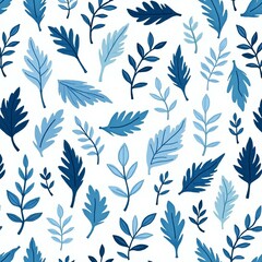 Tropical Green and Gold Leaf Pattern on Light Background
