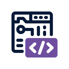 coding dual tone icon. Sleek and modern vector icon for websites, mobile apps, marketing materials, and corporate design. Fully scalable and ready to use.