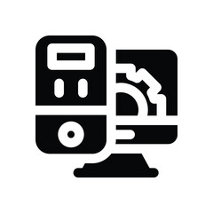 workstation glyph icon. Strong and solid vector icon for websites, mobile interfaces, presentations, and visual branding. High quality and easy to edit.