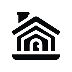home page glyph icon. Strong and solid vector icon for websites, mobile interfaces, presentations, and visual branding. High quality and easy to edit.
