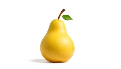 Yellow pear with green leaf