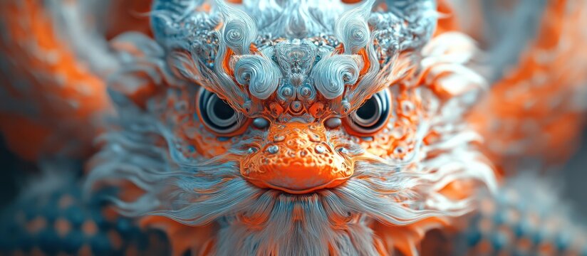 Detailed Close-up of a Decorative Dragon Sculpture