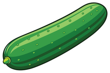 green cucumber isolated vector  on white