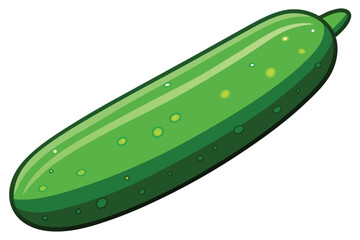 green cucumber isolated vector  on white