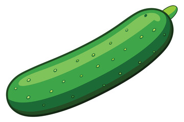 green cucumber isolated vector  on white