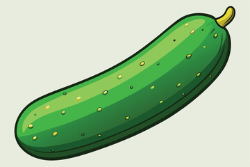 green cucumber isolated vector  on white