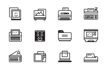 Simple print icon minimalist design graphic