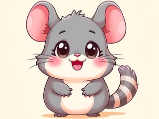 Cute Gerbil Cartoon – Vector Illustration of Adorable Small Rodent Character
