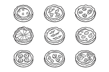 Quiche line art illustration food icon