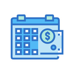 Payment schedule and financial calendar illustration for business