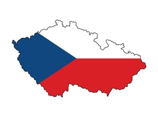 Fototapeta premium Round Czech republic flag map. Czech republic flag or ribbon, symbol, icon and flag isolated on a white background, premium quality, Czechia tricolor, set for your infographics, and templates 