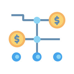 Money Flowchart Illustrating Investments and Financial Growth Diagram