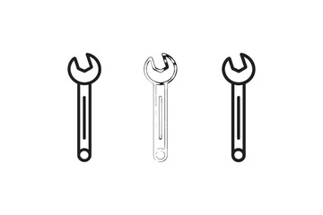Wrench Icon Ultra Minimalist Line Art