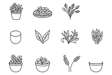 Minimalist rolling luggage icon line design