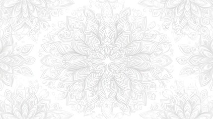 Elegant Floral Mandala Pattern on White Background for Wallpaper