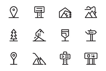 Route Icon Minimalist 2D Line Art