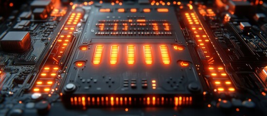 Illuminated Central Processing Unit Depicting High-Performance Computing Capabilities
