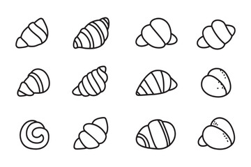 Rugelach clean 2D line art icon