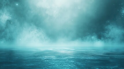 Fototapeta premium Celestial teal expanse bathed in ethereal light.