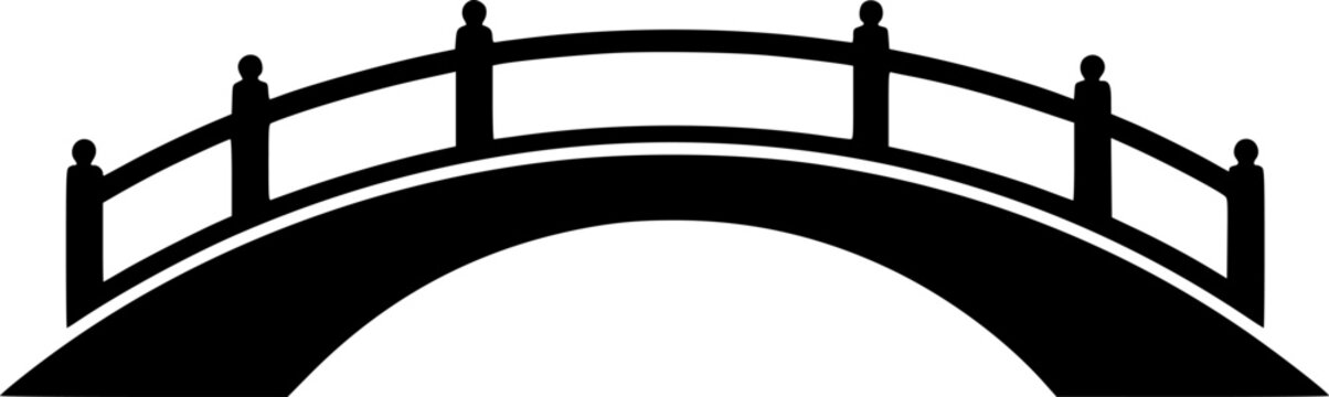 Bridge icon. Black silhouette. Front side view. Vector simple flat graphic illustration. Isolated object on a white background.