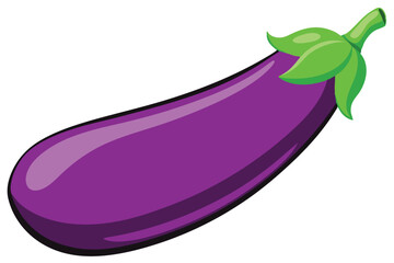 violet eggplant isolated vector on white