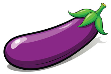 violet eggplant isolated vector on white