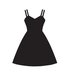 Girl Woman Ladies Dress Design Fashion Clothing Icon Set in Vector Dress Illustration Outline Art