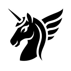 alicorn glyph flat vector icon