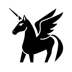 alicorn glyph flat vector icon