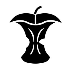 apple core glyph flat vector icon