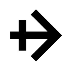 arrow alt right glyph  flat vector icon