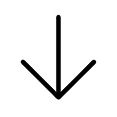 arrow down from dotted line glyph  flat vector icon