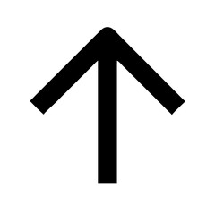 arrow small up glyph flat vector icon