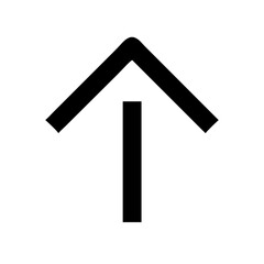 arrow up small big glyph flat vector icon