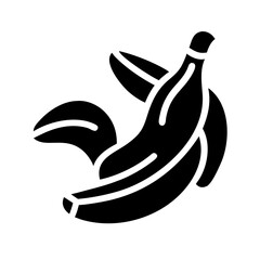 banana glyph flat vector icon