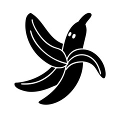 banana glyph flat vector icon