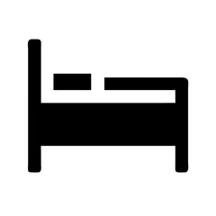bed alt glyph flat vector icon
