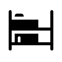 bed bunk glyph flat vector icon