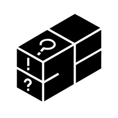 block question glyph flat vector icon