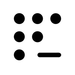 braille c glyph  flat vector icon