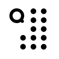 braille q glyph flat vector icon