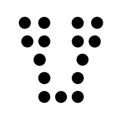 braille v glyph  flat vector icon