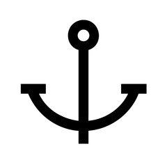 anchor glyph flat vector icon