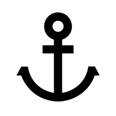 anchor glyph flat vector icon