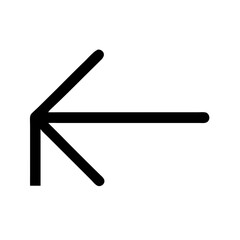 arrow left from line glyph flat vector icon