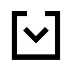 Fototapeta premium arrow down to square glyph flat vector icon